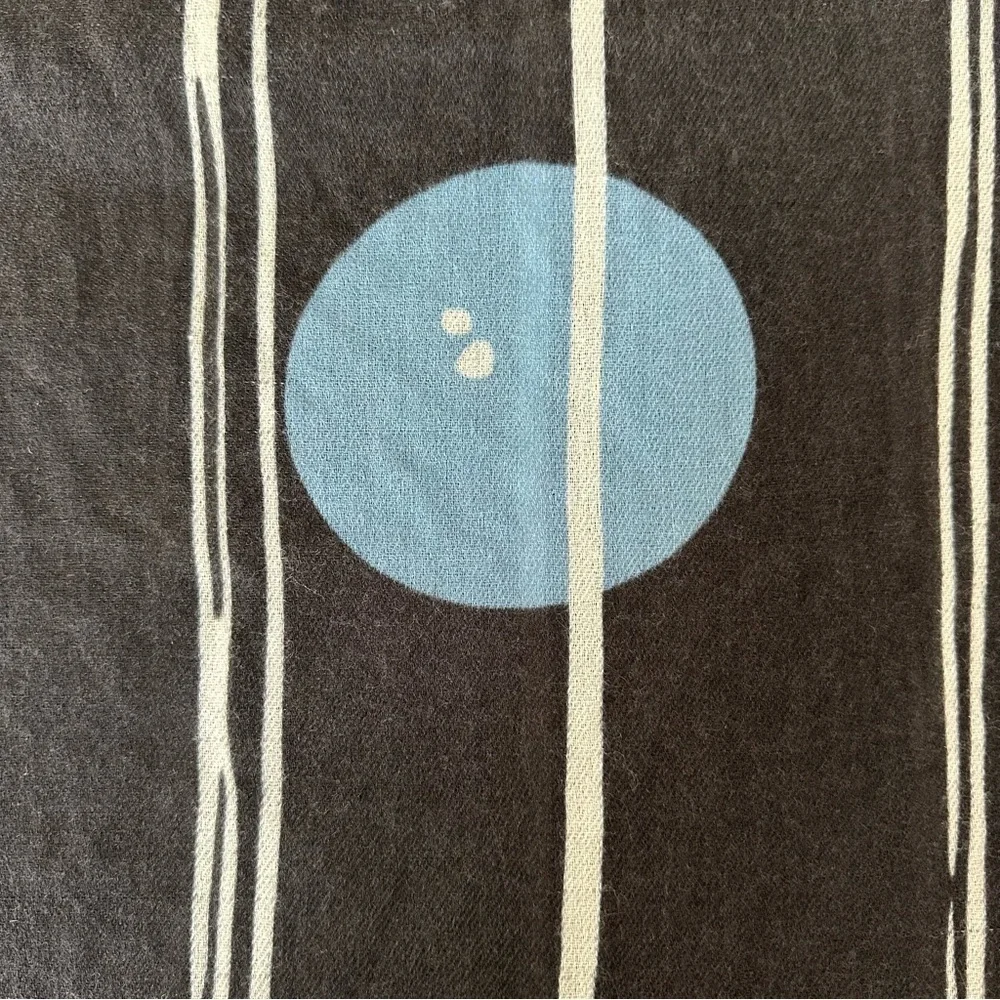 Plume Nova Hand Painted Elegant Black Scarf with Abstract Circle Pattern